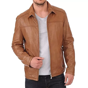 Nouveauté Vestes en cuir pour hommes Vêtements décontractés Style fermeture éclair Vestes en cuir ajustées Vestes en cuir pour hommes - Product Image 1