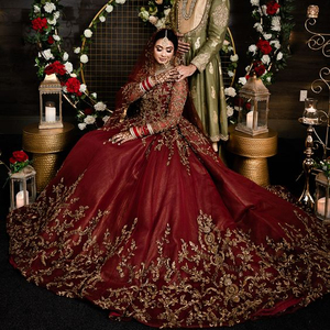 Dymade — robe de mariée élégante longueur au sol, avec belle robe dupata enveloppée, zaari fonctionne pour le mariage, nouvelle collection @ 2022 - Product Image 1