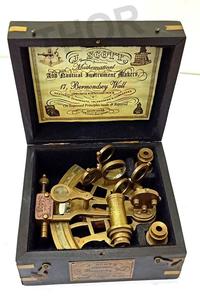 Nautical Sextant ทองเหลืองโบราณสำนักงานและวิทยาลัยไม้กล่องสะสมหมายเลข - Product Image 2