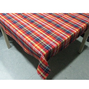 Nappe de Table bleu Royal à rayures 100% en coton biologique, textile certifié en point de coton - Product Image 4