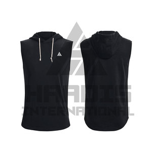 Sudaderas ligeras y cómodas sin mangas, ropa informal de talla grande, sudaderas con capucha sin mangas de Material sólido para hombres - Product Image 3