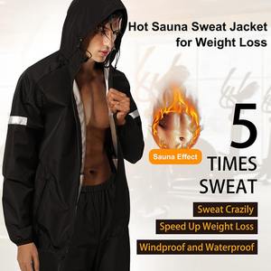 <b>Sauna</b> <b>Suit</b> Gym Workout Fitness Training Non Rip Hooded Jacket Pants Sweat <b>Suits</b> Weight Loss Slimming Exercises <b>Sauna</b> <b>Suit</b> <b>For</b> Wo - Product Image 3