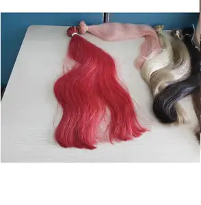 High quality Red color flat tip hair extensions from Vietnamese hair with good price