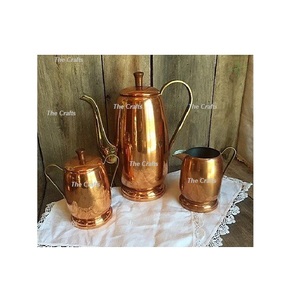 Customized Size And Shape Serving <b>Coffee</b> Kettle In Solid Copper <b>Tea</b> Milk And <b>Sugar</b> Pot For Kitchenware Use - Product Image 1
