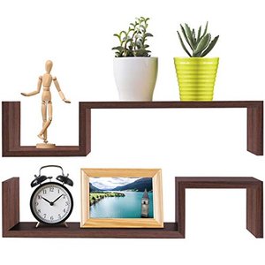 Antique Modern Design S-Shaped Floating Shelves <b>Wood</b> Storage Living Room & Dining Furniture Convertible Vietnam - Product Image 1