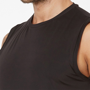 Nueva llegada: Camiseta básica sin mangas para hombre, personalizada para gimnasio y fitness, color negro, 100% algodón, con logo personalizado, camisetas sin mangas para hombre 2026 - Product Image 5