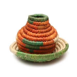 Mini Plato de Palma de Dátiles Tejido a Mano, Mini Maceta de Mimbre y Ratán Hecha a Mano - Product Image 1