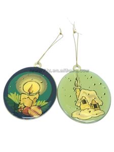 Vente en gros à bon prix Pendentif série ronde en acier délicat 50*56mm imprimé avec motifs Ornement de Noël pour cadeau de Noël - Product Image 4