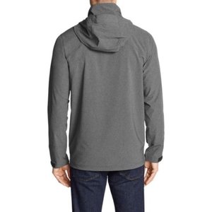 Chaqueta cortavientos con capucha y cremallera completa para hombre de alta calidad, prendas de vestir deportivas grises, microfibra ligera transpirable de talla grande - Product Image 5