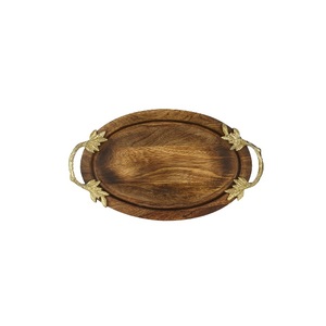 Bandeja de madera hecha a mano de la mejor calidad, vajilla de diseño tradicional, plato de servicio al por mayor - Product Image 4