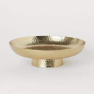 Bol à salade rond en métal de grande taille, personnalisé, doré brillant, martelé, populaire pour la vente directe d'articles de cuisine - Product Image 1