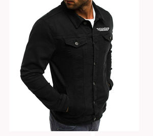 Veste en jean pour homme, vêtement d'extérieur, Streetwear, Vintage, marron uni, velours côtelé, vente en gros - Product Image 3