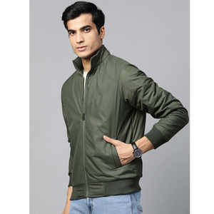 Chaqueta Bomber personalizada para hombre, prendas de vestir informales, color verde militar, con cremallera, gran oferta, fabricante - Product Image 3