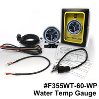 OEM ODM Kit de jauge de température d'eau électrique 60 mm F355 pour voiture, LED blanc/ambre, 20-120, certifié CE, compteur moteur, garantie 12 mois, lentille transparente