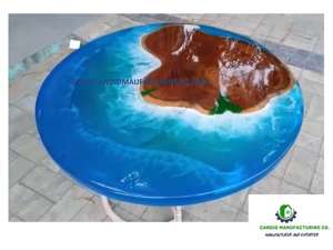 Table basse en résine époxy moderne faite à la main de luxe de Candid Manufacturing Co personnalisable pour la maison salon chambre à coucher - Product Image 3