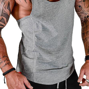 Fitness Clothing Bodybuilding Stringer <b>Tank</b> <b>Top</b> <b>Men</b> Cotton Curved Hem Y Back Workout Custom Gym Wear - Product Image 6