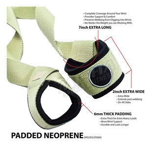 Custom Logo Adjustable Fitness <b>Weight</b> Lifting Gym <b>Wrist</b> Straps - Product Image 2