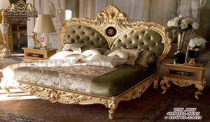 Lit Double en bois de teck style indien, lit mahariya avec couronne, de meilleure qualité, Design français, - Product Image 6