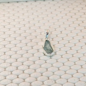 Plata de Ley 925 aguamarina áspera piedra preciosa bisel ajuste colgante collar ligero mujer Unisex - Product Image 4