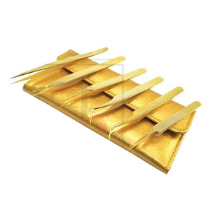 Porte-monnaie en or avec boutons magnétiques, pince à épiler élastique, jusqu'à 6 pour Extension de cils, avec votre propre logo, 1 pièce - Product Image 3