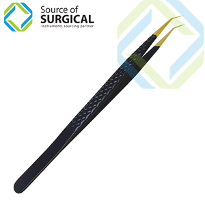 Pince à épiler pour cils et sourcils en acier inoxydable à pointe fine - Product Image 1