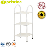 Étagère d'angle en métal moderne et durable à 3 niveaux, finition chromée, gain de place, rangement pour salle de bain et maison
