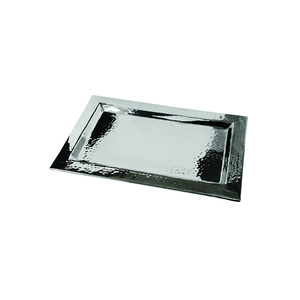 Bandejas de servicio martilladas de forma personalizada suministros para restaurantes y hoteles bandejas de diseño moderno platos de acero inoxidable de metal baratos - Product Image 1