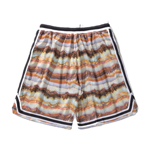 Short de basket-ball rétro classique pour homme avec motif solide imprimé OEM ODM Service Style rétro Impression par sublimation - Product Image 2