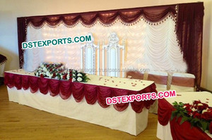 Zari telón de fondo cortinas para Sangeet ceremonia hermosa Sangeet ceremonia etapa telón de fondo cortinas Punjabi Mehndi etapa Bacdrops - Product Image 2