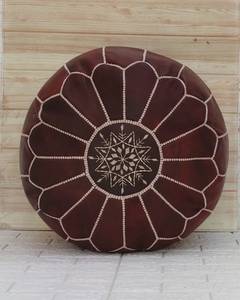 Moroccan Leather <b>Pouf</b> Moroccan <b>Pouf</b> Leather Ottoman Pouffes - Product Image 1
