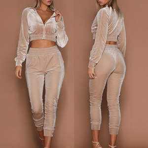 2019 Velvet <b>Velour</b> Brand New Women <b>Tracksuit</b> Hoodies Unisex Velvet <b>Velour</b> Swag Fashion Sweatshirt & Pants Sets - Product Image 5