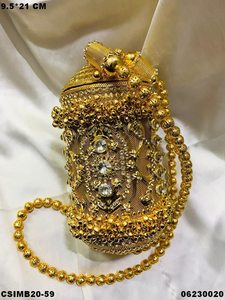 Designer Handmade Metal Bridal Clutches Craftstages International 9.5*21 CM - Product Image 2