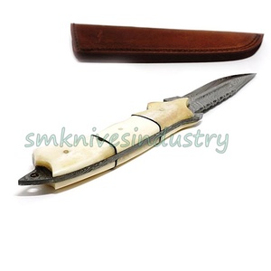 Custom Handmade Damascus Steel Knife Camel Bone Handle Durable Survival Hunting Bowie Knife (12" Inches OEM Available) (smk1708) - Product Image 3