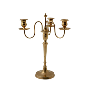 Candélabres couleur or en laiton de qualité supérieure avec candélabres à chaînes de cristal pour la fête de mariage et l'utilisation au restaurant - Product Image 2