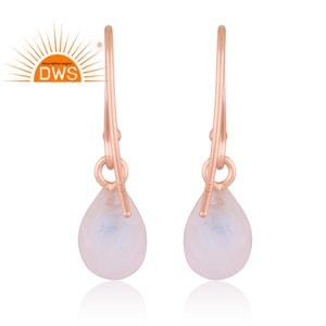 925 plata esterlina chapado en oro rosa arcoíris natural piedra lunar piedra preciosa colgante pendiente joyería fabricante - Product Image 3