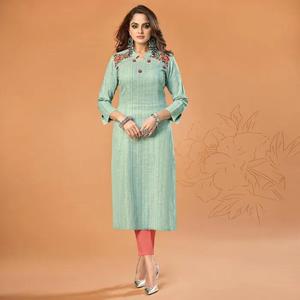 Áo Choàng Dài In Hình Anarkali <span class=keywords><strong>Kurtis</strong></span> <span class=keywords><strong>Fancy</strong></span> Rayon Flair Áo Choàng Dài Nữ Kurti Mặc Kiểu Ấn Độ Áo Choàng Dài In Hình Kurti - Product Image 4