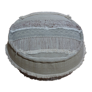 Pouf ottoman rond décoratif unique et personnalisé en patchwork, pouf en coton patchwork, pouf rond personnalisé, décoration intérieure - Product Image 1