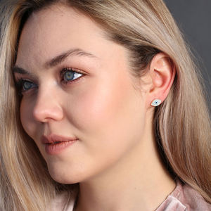 Minimalist Turkish Eye Design <b>Stud</b> Earrings Wholesale Handcrafted 925 <b>Sterling</b> <b>Silver</b> Jewelry - Product Image 5