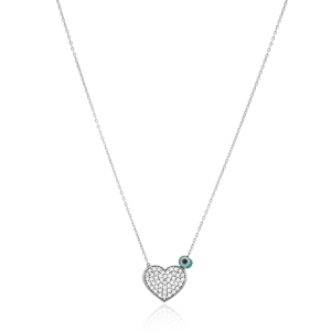 Coeur et oeil Design pendentif en gros 925 bijoux en argent Sterling bijoux faits à la main - Product Image 1