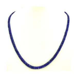 Premium Quality Sapphire Beads Double Line Necklace Indian Manufacturer Purchase Now