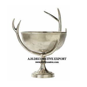 Bol élégant et luxueux en aluminium, finition or et brun, avec support en fil métallique noir pour bols décoratifs - Product Image 2