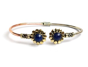 New Design <b>Women</b> Fashion Natural Lapis Stone <b>Bangle</b> Handmade <b>Silver</b> Stone <b>Bangle</b> - Product Image 4