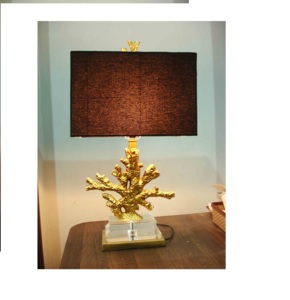 Hotel Bedroom Luxury Modern Black Fabric Lamp Shade Desk Lamp Home Decorative Night <b>Light</b> Bedside <b>Table</b> Lamp Golden Tree Design - Product Image 1