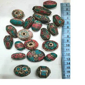 Perline tibetane su misura in colori assortiti adatte per designer di gioielli e negozi di perline