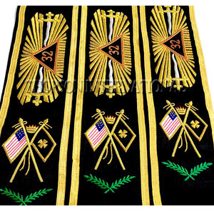 Regalia masónica rito escocés 32 ° grado Sash - AASR Masonic Black Sash 32 ° grado - Product Image 3