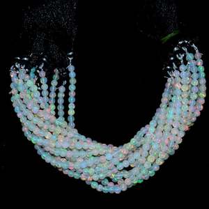 Jewel Creation ETIOPRBD Cuentas Redondas Lisas de Ópalo Etíope Natural Blanco de 4mm 6mm 8mm Certificadas IGI para Fabricación de Joyería DIY - Product Image 2
