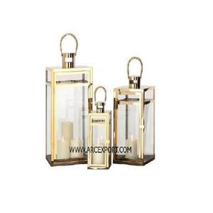 Ensemble unique de 2 lanternes de tailles différentes, polies miroir, nouveau design de décoration, métal massif, dernière norme de décoration antique - Product Image 2