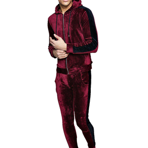 Velvet/velour Gsm 320-340 Men Tracksuit Set Custom logo Embroidery Custom <b>Slim</b> Fit Soccer Nylon Men Winter Tracksuit - Product Image 6