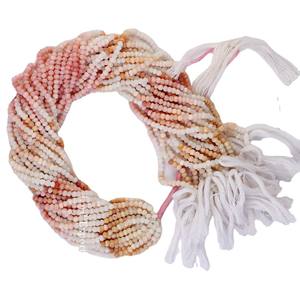 ลูกปัดโอปอลสีชมพูธรรมชาติขนาด 3-4 มม. รูปทรงรอนเดลเหลี่ยมเพชรพลอย สำหรับทำเครื่องประดับ Ravab Gems & Jewels ขั้นต่ำ 3 เส้น - Product Image 2