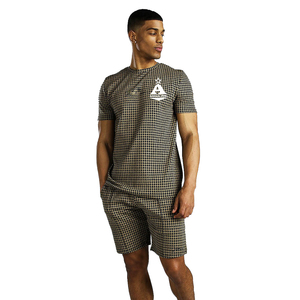 Ensembles d'entraînement de gymnastique d'été pour hommes en coton attrayant avec chemises combinées vertes à vendre - Product Image 2